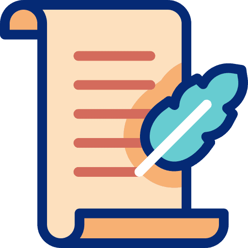 Home scroll with quill